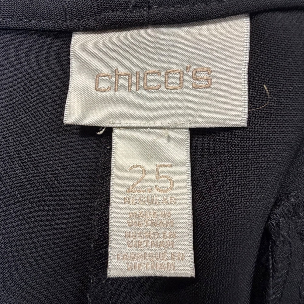 Chico's Wide Leg Trousers Women 2.5 Black Career Professional Office Wear - Picture 5 of 10